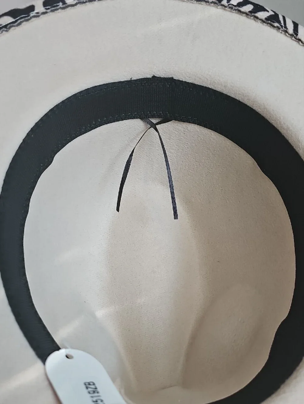 Beloved Millinery Gorgeous Zebra Print Wide Brim Panama Fedora Hat Black & Cream